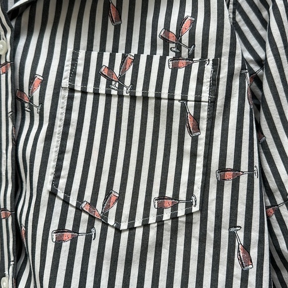 Champagne Flute Striped Button Down Quinn Boy Fit Wedding Shower Celebration - Picture 6 of 13